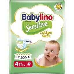 BABYLINO | Πάνες Μωρού Sensitive Cotton Soft Νο4 20 Τεμάχια