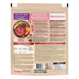 PURINA ONE | Σκυλοτροφή Delicate Mini Σολομός και Ρύζι 800g