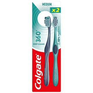 COLGATE | Οδοντόβουρτσα 360 Medium 2 Τεμάχια