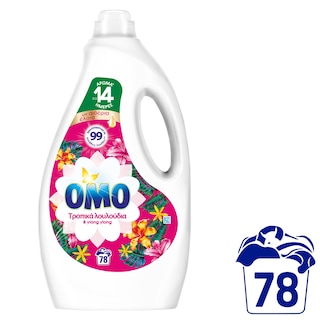 OMO | Yγρό Πλυντηρίου Ρούχων Τροπικά Λουλούδια 78 Μεζούρες
