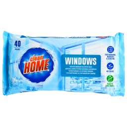 CLEAN HOME | Υγρά Μαντηλάκια Καθαρισμού Τζαμιών 40 Τεμάχια