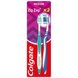COLGATE | ZIG ZAG | Toothbrush Zig Zag Medium 2 Pieces