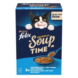 FELIX | Γατοτροφή Soup Original με Μπακαλιάρο Τόνο Γλώσσα 6x48g