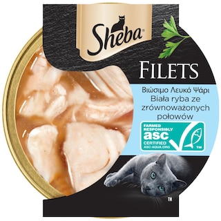 SHEBA | Γατοτροφή Filets Λευκό Ψάρι 60g