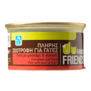 FAMILY FRIENDS | Γατοτροφή Πατέ Μοσχάρι & Συκώτι Κονσέρβα 85gr