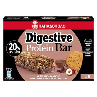 ΠΑΠΑΔΟΠΟΥΛΟΥ | Μπάρες Δημητριακών Digestive High Protein Σοκολάτα 5x28g
