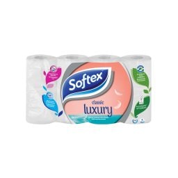 SOFTEX | Χαρτί Υγείας Luxury Classic 4 Φύλλα 8 Ρολά 720g