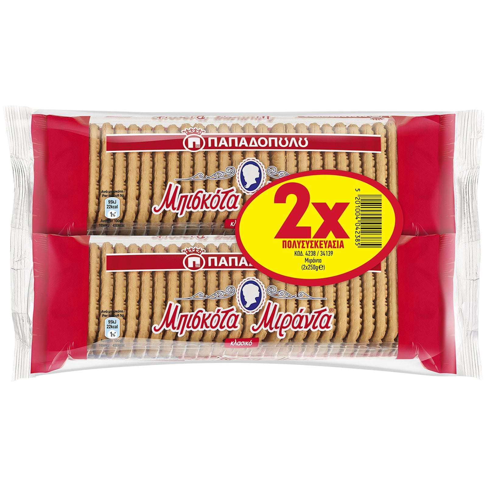 Μπισκότα Μιράντα 2x250g