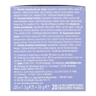 LIPTON | Αφέψημα Χαμομήλι Μέλι Βανίλια 20x1.3g