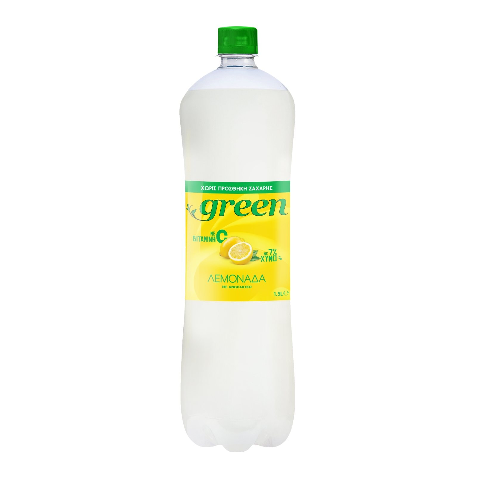 GREEN Αναψυκτικό Λεμονάδα Στέβια Με Ανθρακικό Φιάλη 1.5lt