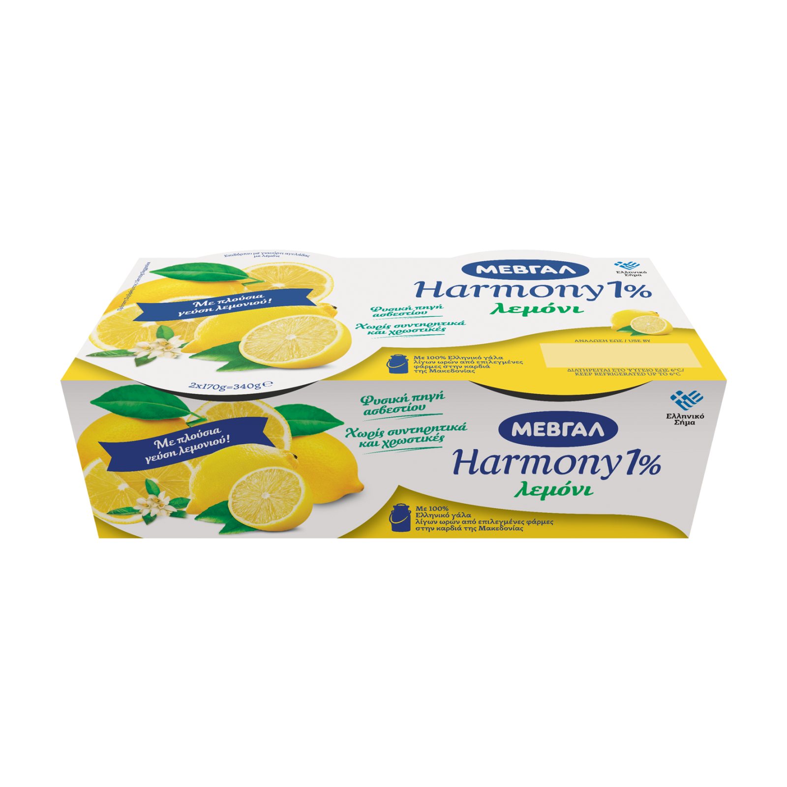 HARMONY Επιδόρπιο Γιαουρτιού Λεμόνι 1% 2x170g