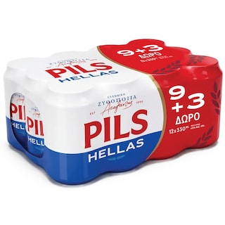 PILS HELLAS | Μπύρα Κουτί 330ml 9+3 Δώρο