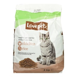 LOVEPET | Γατοτροφή Κοτόπουλο Ρύζι Στειρωμένες Γάτες 2kg