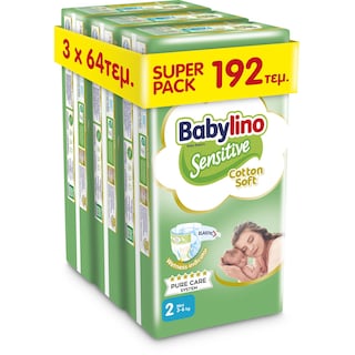 BABYLINO | Πάνες Sensitive Cotton Soft No2 192 Τεμάχια
