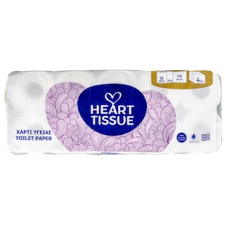 HEART TISSUE | Χαρτί Υγείας 4 Φύλλα 10 Ρολά 1.12kg