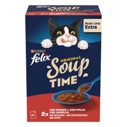 FELIX | Γατοτροφή Soup Original με Βοδινό Κοτόπουλο Αρνί 6x48g