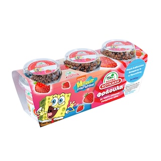 ΦΑΡΜΑ ΚΟΥΚΑΚΗ | Επιδόρπιο Γιαουρτιού Μπομπ Σφουγγαράκης Φράουλα 3x140g