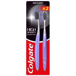 COLGATE | Οδοντόβουρτσα High Density Charcoal 2 Τεμάχια ΤΙΜΗ ΣΟΚ