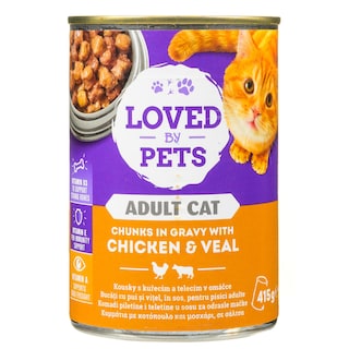 LOVED BY PETS | Γατοτροφή Κοτόπουλο και Μοσχάρι σε Σάλτσα 415g