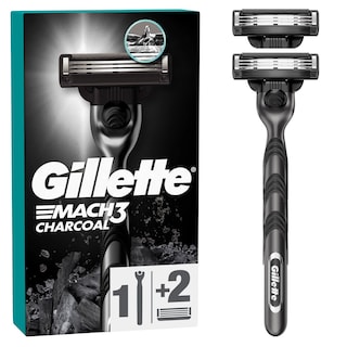 GILLETTE | Ξυριστική Μηχανή Mach3 Charcoal + 2 Ανταλλακτικά 1 Τεμάχιο