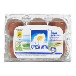 ΧΡΥΣΑ ΑΥΓΑ | Φρέσκα Αυγά Αχυρώνα 6 Τεμάχια