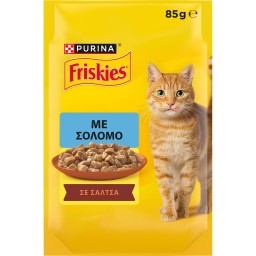 FRISKIES | Γατοτροφή Σολομός σε Σάλτσα 85g