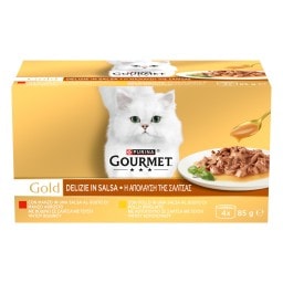 GOURMET | Γατοτροφή Gourmet Gold Βοδινό & Κοτόπουλο 4x85g