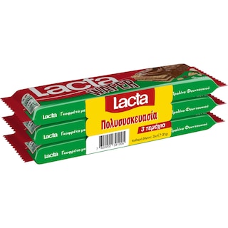 LACTA | Γκοφρέτα Σοκολάτα Γάλακτος Φουντούκι 3x31g