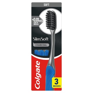 COLGATE | Οδοντόβουρτσα Slim Soft Charcoal Μαλακή 3 Τεμάχια