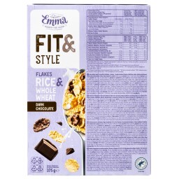 EMMA | Δημητριακά Fit & Style Μαύρη Σοκολάτα 375g