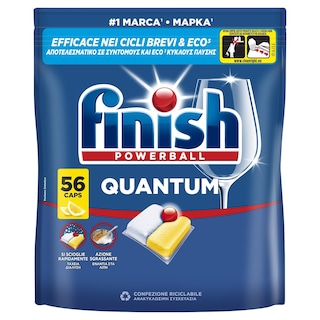 FINISH | Κάψουλες Πλυντηρίου Πιάτων Quantum Allin1 Λεμόνι 56 Τεμάχια