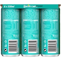 SPRITE | ZERO | Αναψυκτικό Γκαζόζα Zero Chill Κουτί 6x330ml