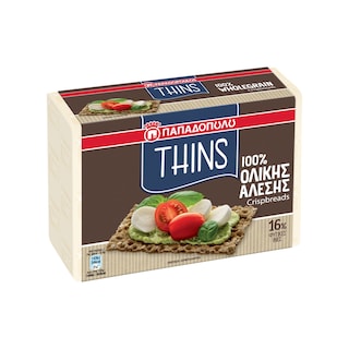 ΠΑΠΑΔΟΠΟΥΛΟΥ | Φρυγανιές Λεπτές Crispbreads Thins Ολικής Άλεσης 250g