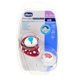 CHICCO | Πιπίλα PhysioForma Air Μπεζ Mπορντώ 16-36m 2 Τεμάχια