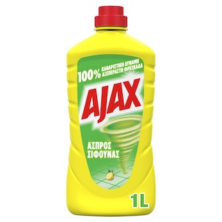 AJAX | ΑΣΠΡΟΣ ΣΙΦΟΥΝΑΣ | Καθαριστικό Πατώματος Άσπρος Σίφουνας Λεμόνι 1lt