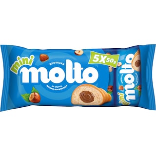 MOLTO | Κρουασάν Μίνι Πραλίνα Φουντουκιού 5x50g