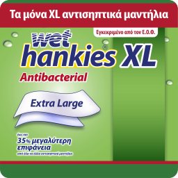 WET HANKIES | Αντιβακτηριδιακά Μαντηλάκια Λεμόνι XL 4x15 Τεμάχια