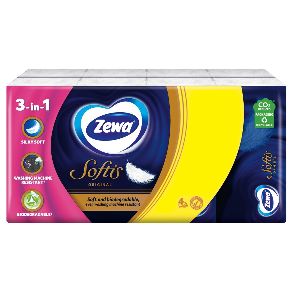 ZEWA Χαρτομάντηλα Τσέπης Softis Original 8 Τεμάχια