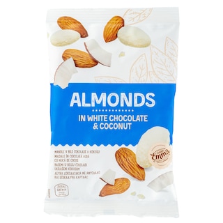 EMMA | Αμύγδαλα Λευκή Σοκολάτα Επικάλυψη Καρύδας 125g