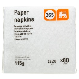 365 | Χαρτοπετσέτες Λευκές 28x30cm 115g