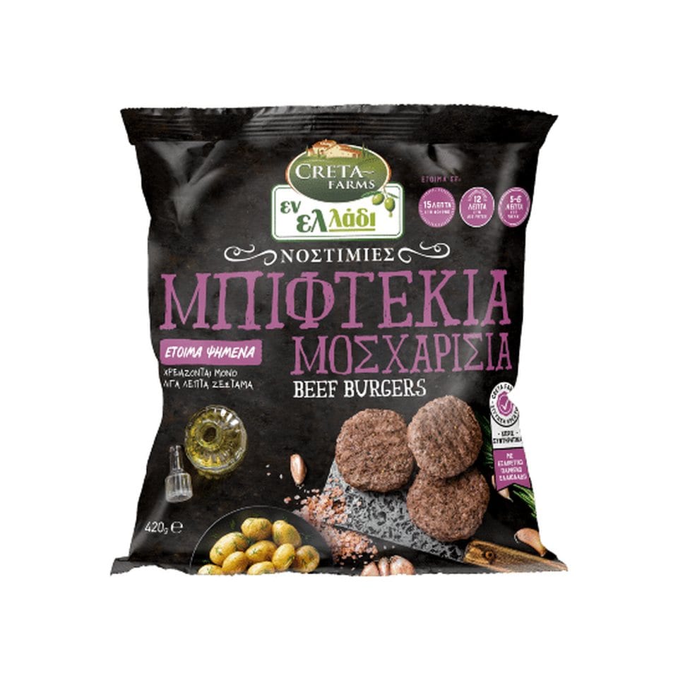 CRETA FARMS Μοσχαρίσιο Μπιφτέκι Νοστιμιές Κατεψυγμένο 420g