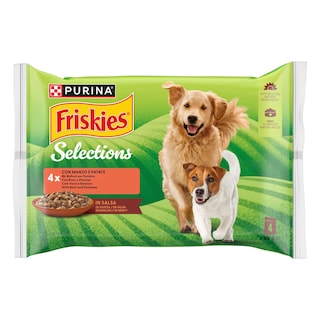 FRISKIES | Σκυλοτροφή Βοδινό και Πατάτες σε Σάλτσα 4x85g
