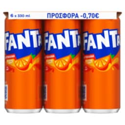 FANTA | Αναψυκτικό Πορτοκαλάδα Κόκκινη Κουτί 6x330ml Έκπτωση 0.7Ε