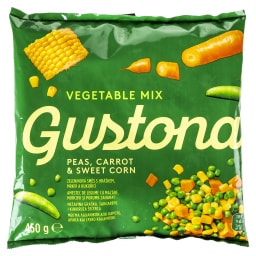 GUSTONA | Μείγμα Λαχανικών Καρότο Αρακάς και Καλαμπόκι 450g
