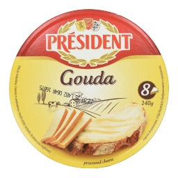 PRESIDENT | Τηγμένο Τυρί Gouda 8 Μερίδες 140g
