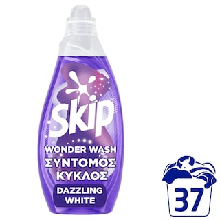 SKIP | Yγρό Πλυντηρίου Ρούχων Wonder Wash Dazzling White 37 Μεζούρες