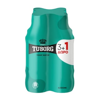 TUBORG | Τόνικ Φιάλη 4x500ml 3+1 Δώρο