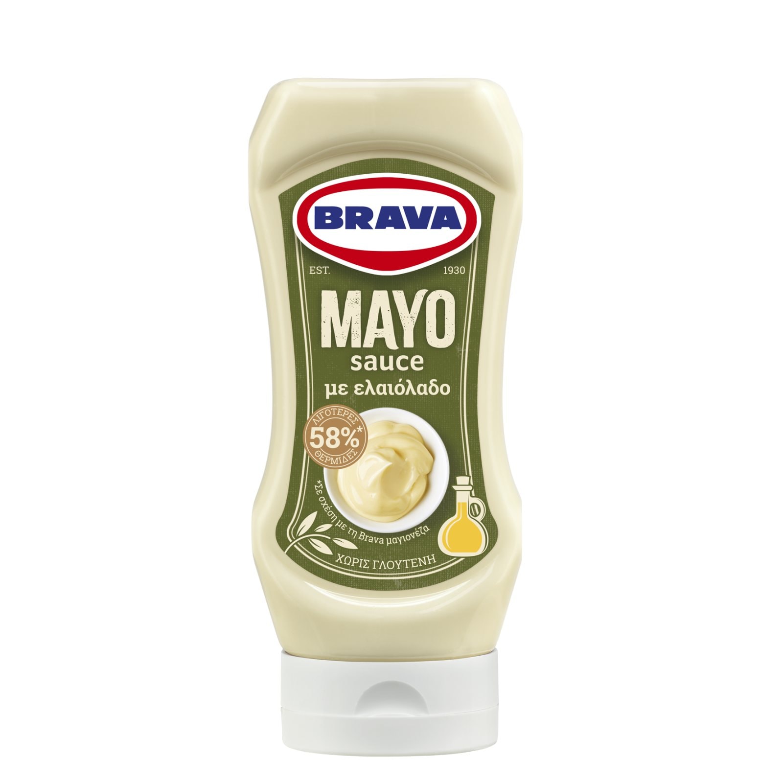 BRAVA Μαγιονέζα με Ελαιόλαδο Χωρίς Γλουτένη 350ml