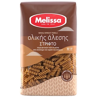 ΜΕΛΙΣΣΑ | Twisted Pasta Whole Wheat 500g