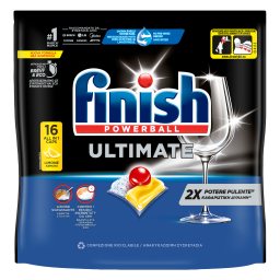 FINISH | Κάψουλες Πλυντηρίου Πιάτων Ultimate All in 1 Λεμόνι 16 Tεμάχια